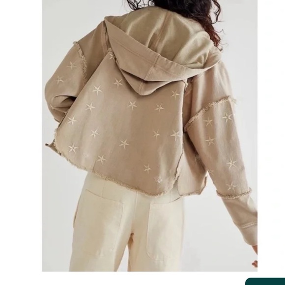 🍁🍁LAST CHANCE🍁🍁 Free people beyond stars trucker jacket in cream - Picture 4 of 4
